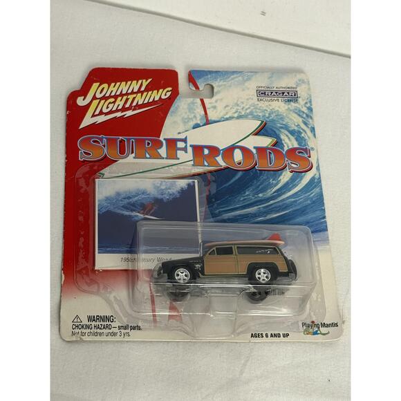 Johnny Lightning Surf Rods Scale Model Surfboard Toy Car 1948 Ford Woody Wagon - Picture 3 of 5